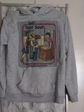 Gray Graphic Hoodie Sweatshirt - Sell Your Soul Design
